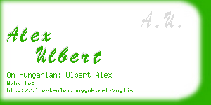 alex ulbert business card